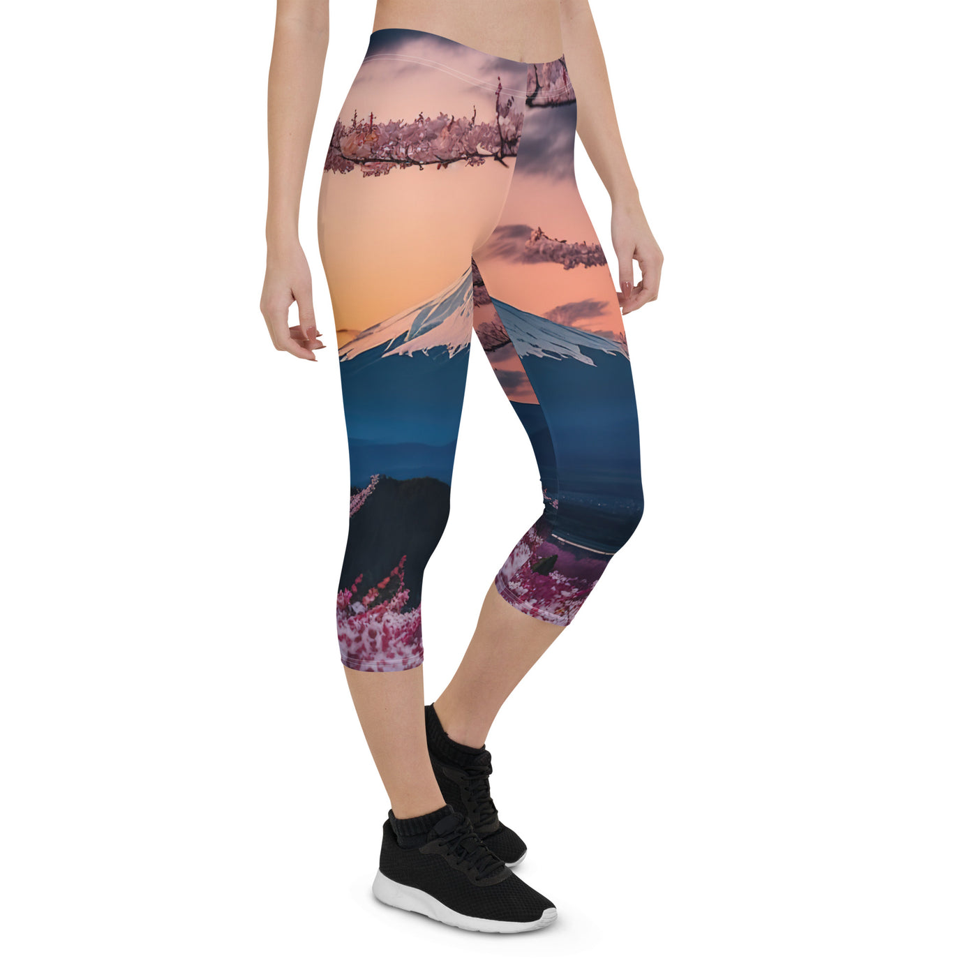 Berg - Pinke Bäume und Blumen - Capri Leggings (All-Over Print) berge xxx