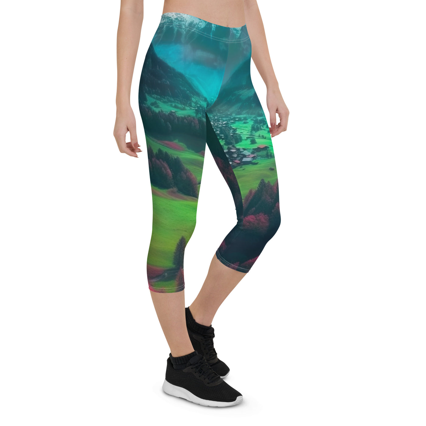 Berglandschaft und Dorf - Fotorealistische Malerei - Capri Leggings (All-Over Print) berge xxx