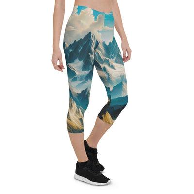 Ein Gemälde von Bergen, das eine epische Atmosphäre ausstrahlt. Kunst der Frührenaissance - Capri Leggings (All-Over Print) berge xxx yyy zzz