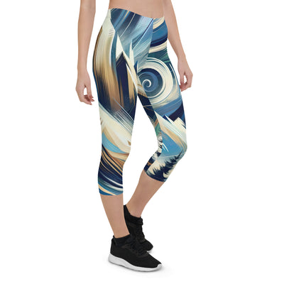 Abstrakte Kunst, die die Essenz der Alpen einfängt. Kräftige Pinselstriche stellen Gipfel und Muster dar - Capri Leggings (All-Over Print) berge xxx yyy zzz