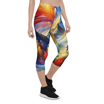 Alpen im Farbsturm mit erleuchtetem Wanderer - Abstrakt - Capri Leggings (All-Over Print) wandern xxx yyy zzz