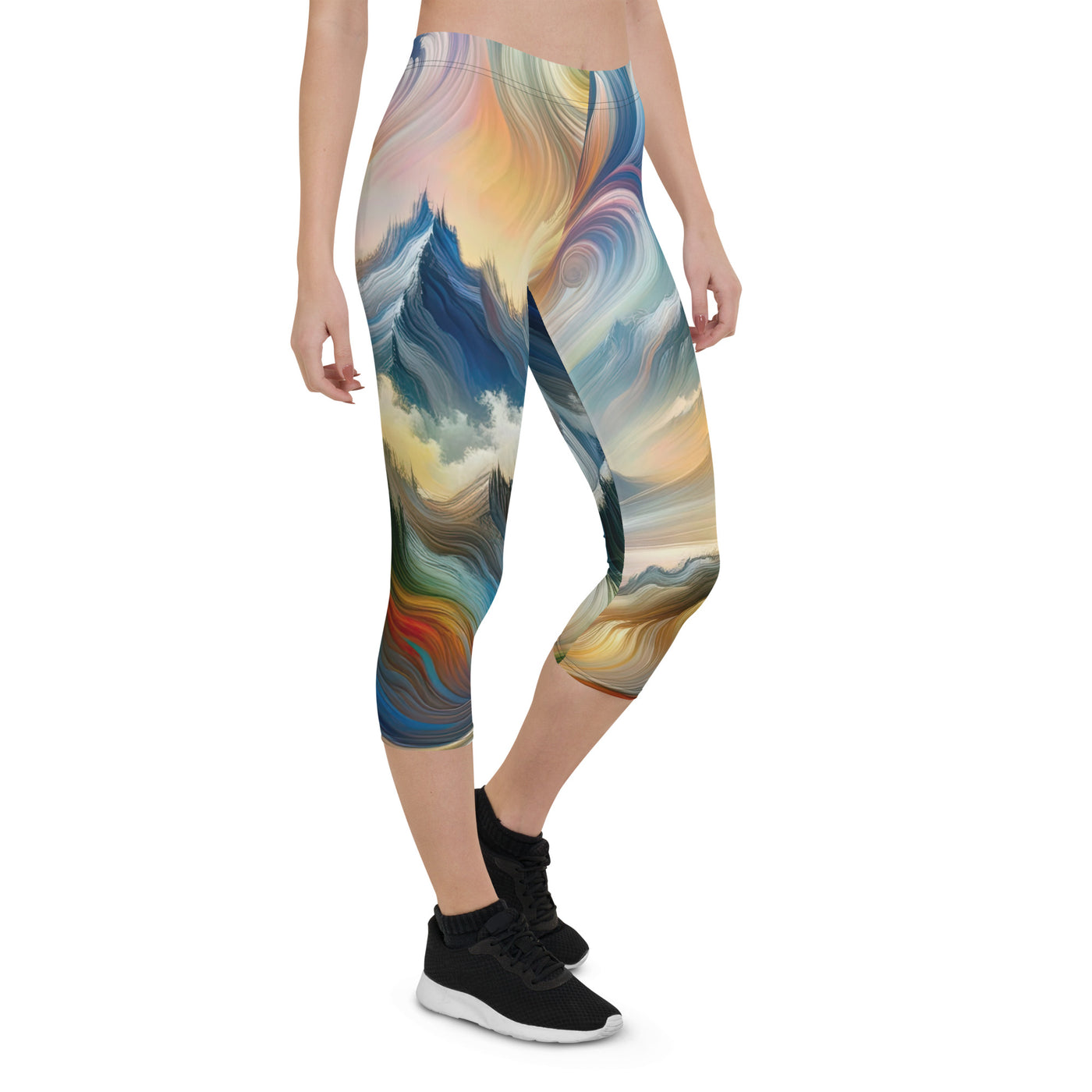 Ätherische schöne Alpen in lebendigen Farbwirbeln - Abstrakte Berge - Capri Leggings (All-Over Print) berge xxx yyy zzz