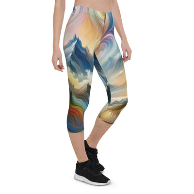 Ätherische schöne Alpen in lebendigen Farbwirbeln - Abstrakte Berge - Capri Leggings (All-Over Print) berge xxx yyy zzz