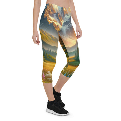 Heitere Alpenschönheit: Schneeberge und Wildblumenwiesen - Capri Leggings (All-Over Print) berge xxx yyy zzz