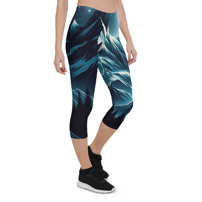 Alpennacht mit Zelt: Mondglanz auf Gipfeln und Tälern, sternenklarer Himmel - Capri Leggings (All-Over Print) berge xxx yyy zzz