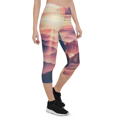 Schöne Berge bei Sonnenaufgang: Malerei in Pastelltönen - Capri Leggings (All-Over Print) berge xxx yyy zzz