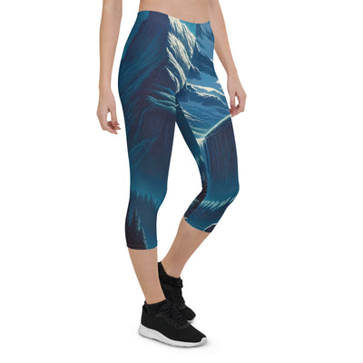 Legendäre Alpennacht, Mondlicht-Berge unter Sternenhimmel - Capri Leggings (All-Over Print) berge xxx yyy zzz