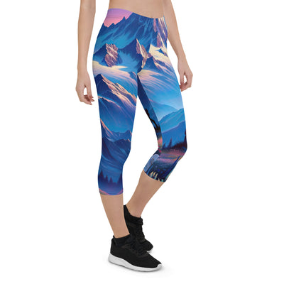 Steinbock bei Dämmerung in den Alpen, sonnengeküsste Schneegipfel - Capri Leggings (All-Over Print) berge xxx yyy zzz