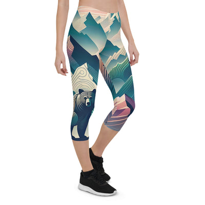 Bär im Panoramablick der Alpen, moderne Kunst-Gebirgsschichten - Capri Leggings (All-Over Print) camping xxx yyy zzz