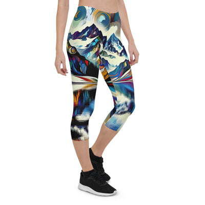 Alpensee im Zentrum eines abstrakt-expressionistischen Alpen-Kunstwerks - Capri Leggings (All-Over Print) berge xxx yyy zzz