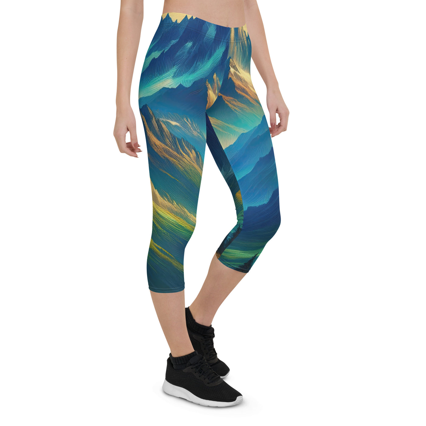 Atemberaubende alpine Komposition mit majestätischen Gipfeln und Tälern - Capri Leggings (All-Over Print) berge xxx yyy zzz