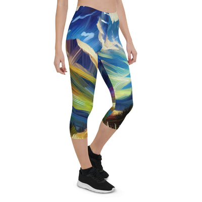 Impressionistische Alpen, lebendige Farbtupfer und Lichteffekte - Capri Leggings (All-Over Print) berge xxx yyy zzz