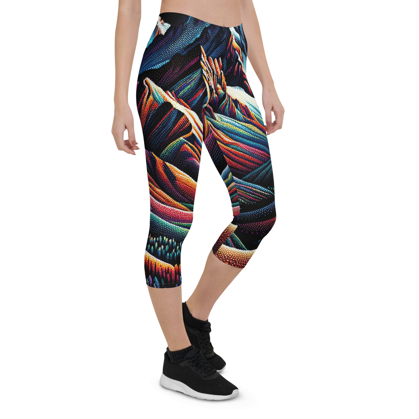 Pointillistische Darstellung der Alpen, Farbpunkte formen die Landschaft - Capri Leggings (All-Over Print) berge xxx yyy zzz