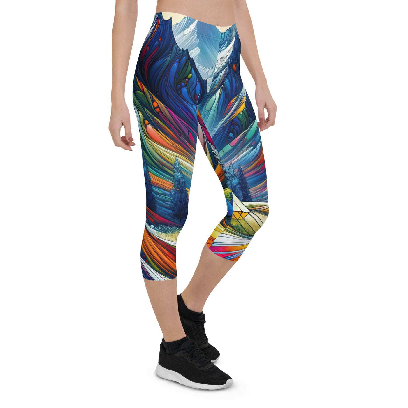 Surreale Alpen in abstrakten Farben, dynamische Formen der Landschaft - Capri Leggings (All-Over Print) camping xxx yyy zzz