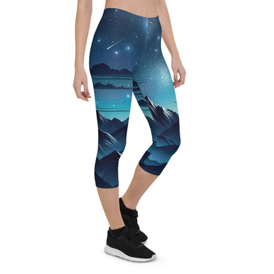 Alpen unter Sternenhimmel mit glitzernden Sternen und Meteoren - Capri Leggings (All-Over Print) berge xxx yyy zzz