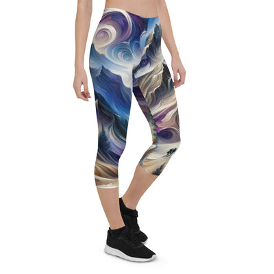 Ölgemälde der Alpen in abstraktem Expressionismus, wilde Naturdarstellung - Capri Leggings (All-Over Print) berge xxx yyy zzz