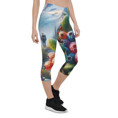 Ölgemälde einer Nahaufnahme von Alpenbeeren in satten Farben und zarten Texturen - Capri Leggings (All-Over Print) wandern xxx yyy zzz