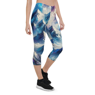 Alpenabstraktion mit dramatischem Himmel in Öl - Capri Leggings (All-Over Print) berge xxx yyy zzz