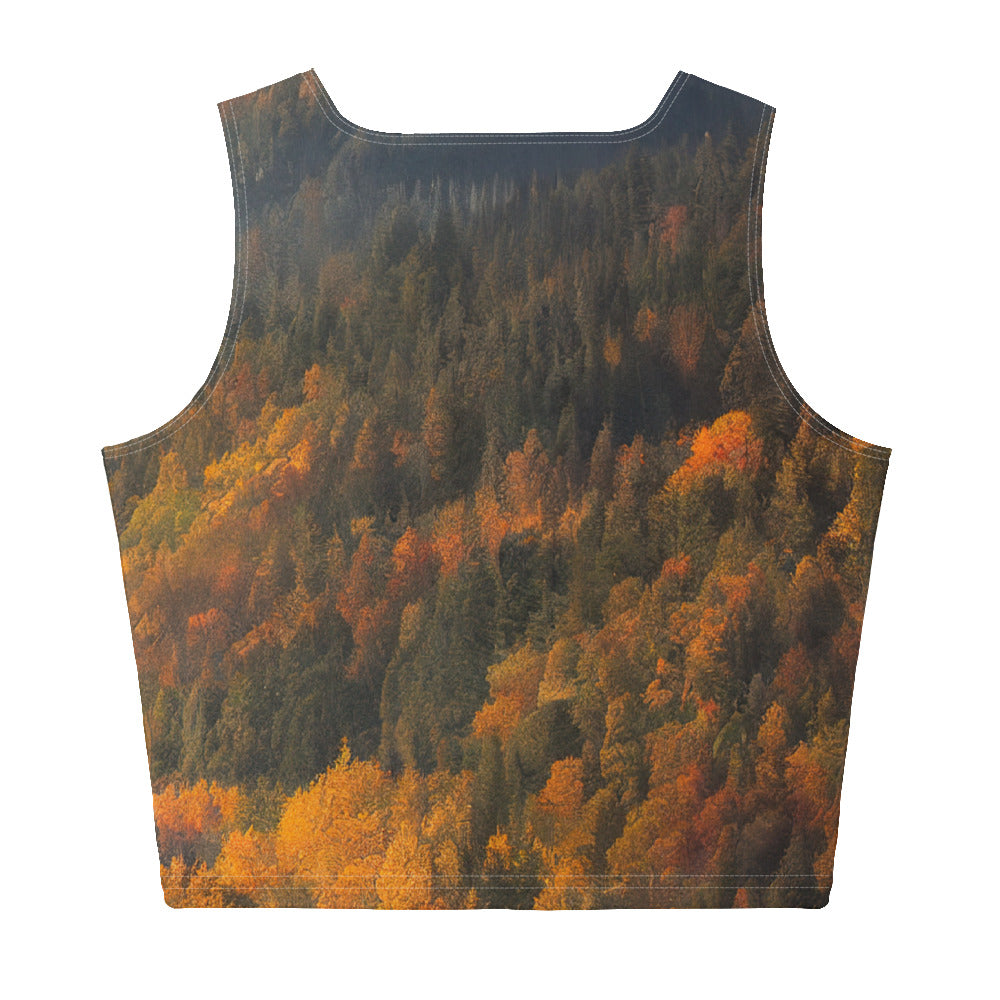 Berge, Wald und Nebel - Malerei - Damen Crop Top (All-Over Print) berge xxx XL