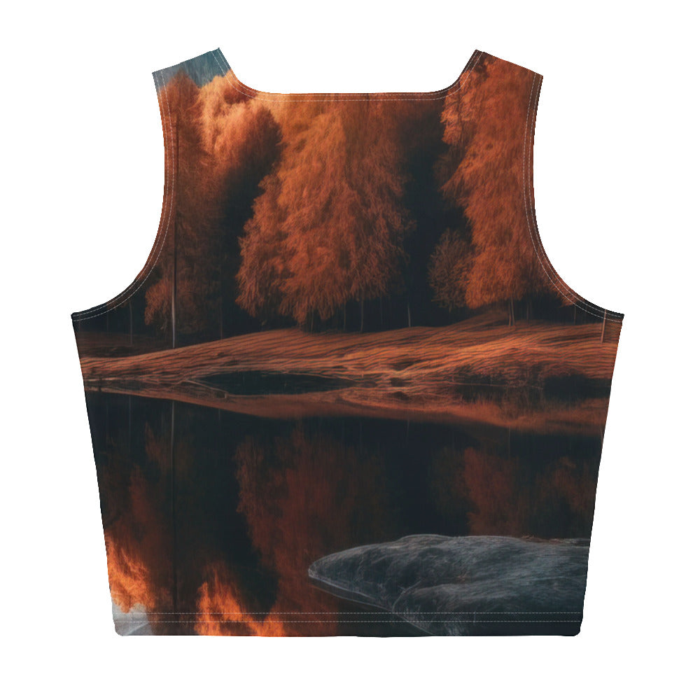 Bergsee, Berg und Bäume - Foto - Damen Crop Top (All-Over Print) berge xxx XL