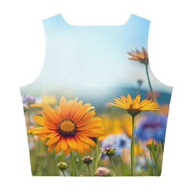 Foto von Blumen im Sonnenschein - Nahaufnahme - Damen Crop Top (All-Over Print) camping xxx XL