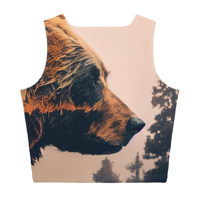 Bär und Bäume Illustration - Damen Crop Top (All-Over Print) camping xxx XL