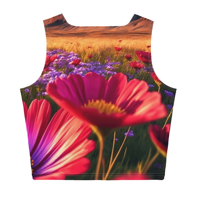 Wünderschöne Blumen und Berge im Hintergrund - Damen Crop Top (All-Over Print) berge xxx XL