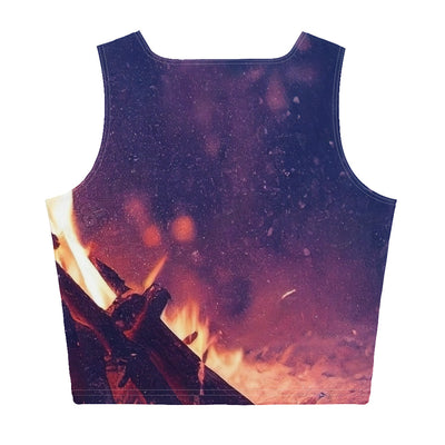 Lagerfeuer im Winter - Campingtrip Foto - Damen Crop Top (All-Over Print) camping xxx XL