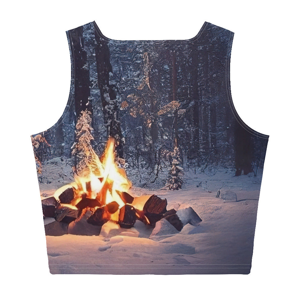 Lagerfeuer im Winter - Camping Foto - Damen Crop Top (All-Over Print) camping xxx XL