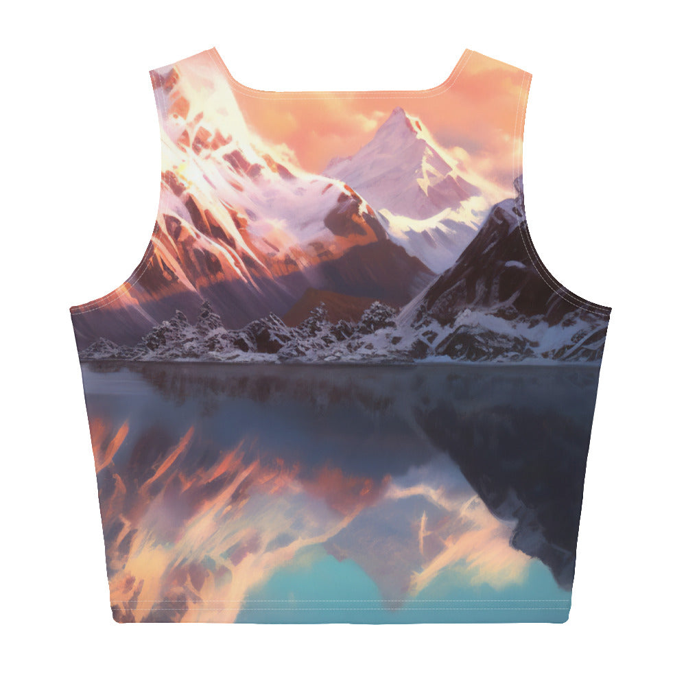 Berg und Bergsee - Landschaftsmalerei - Damen Crop Top (All-Over Print) berge xxx XL