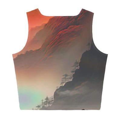 Gebirge, rote Farben und Nebel - Episches Kunstwerk - Damen Crop Top (All-Over Print) berge xxx XL