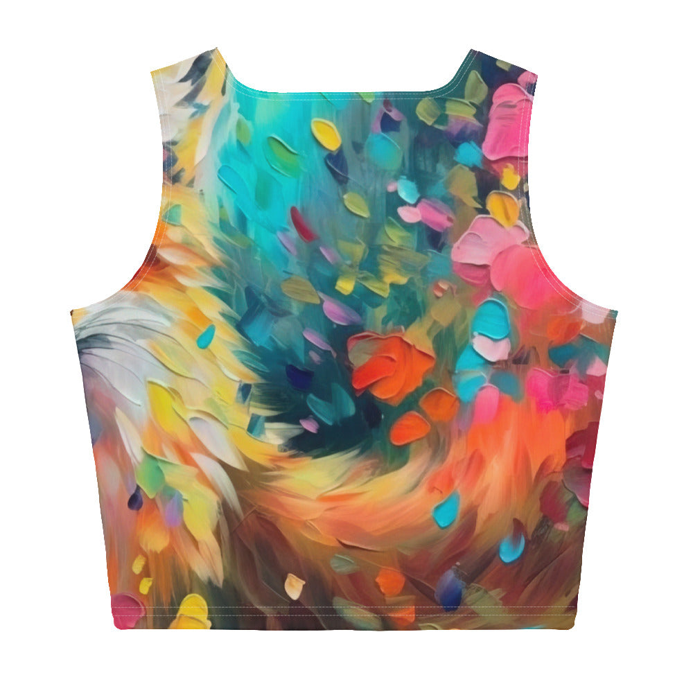 Schöner Fuchs im Blumenfeld - Farbige Malerei - Damen Crop Top (All-Over Print) camping xxx XL