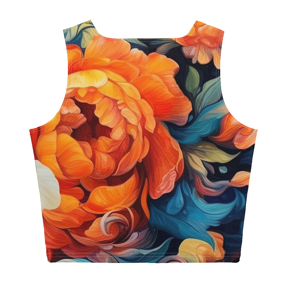 Bunte Blumen - Schöne Malerei - Damen Crop Top (All-Over Print) camping xxx XL