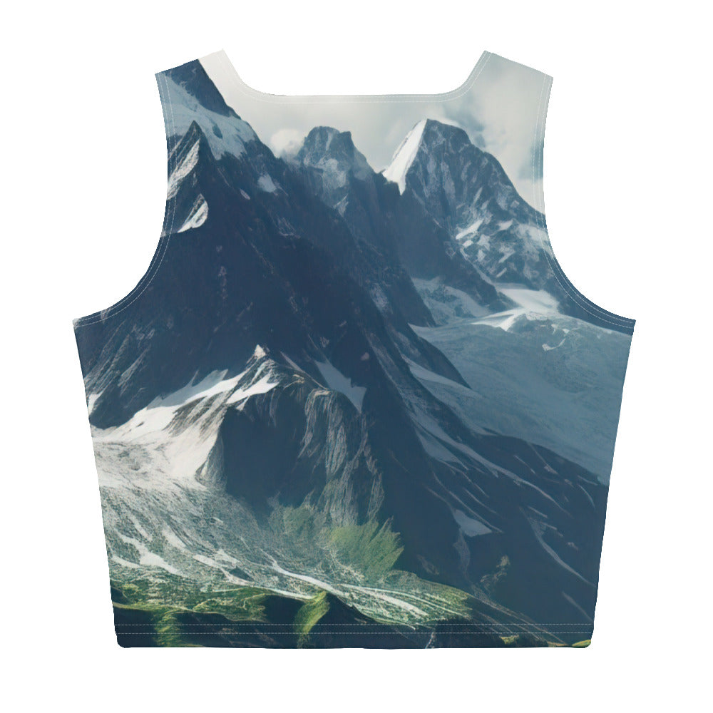 Gigantischer Berg - Landschaftsmalerei - Damen Crop Top (All-Over Print) berge xxx XL