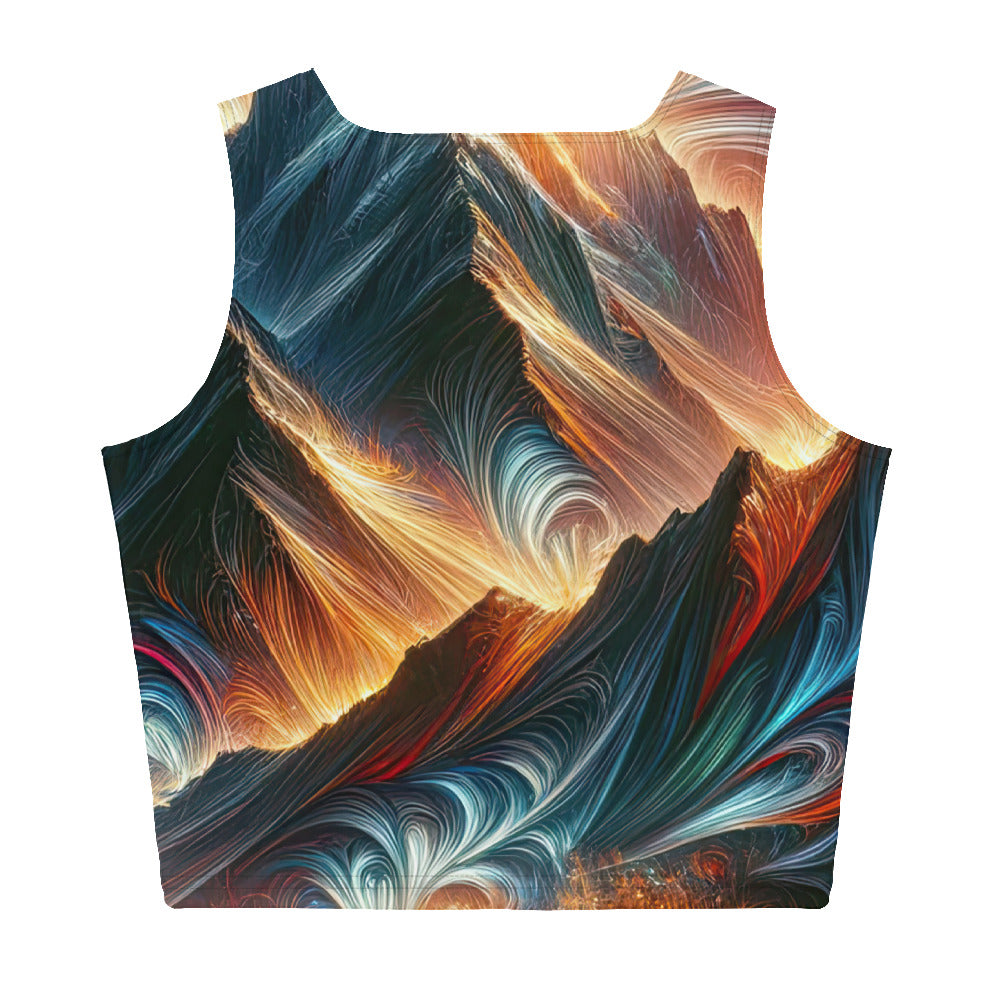 Abstrakte Kunst der Alpen, wo die Berge mit dynamischen Farben und Mustern pulsieren und eine Szene Energie schaffen - All-Over Print camping xxx yyy zzz XL