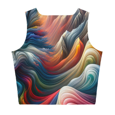 Surreale Alpen, Gipfel und Täler in Farbwellen - Abstrakte Kunst - Damen Crop Top (All-Over Print) berge xxx yyy zzz XL