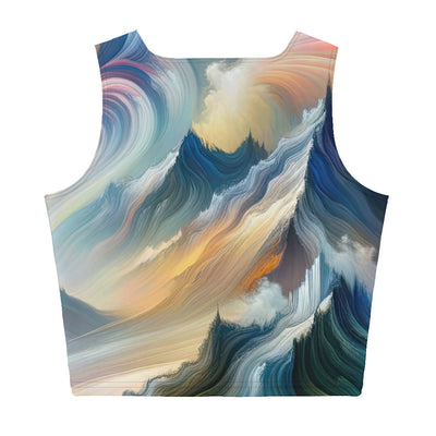 Ätherische schöne Alpen in lebendigen Farbwirbeln - Abstrakte Berge - Damen Crop Top (All-Over Print) berge xxx yyy zzz XL