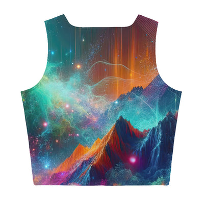 Alpen und Wolf: Lebendige Farben und schimmernde Lichtpartikel (AN) - Damen Crop Top (All-Over Print) xxx yyy zzz XL