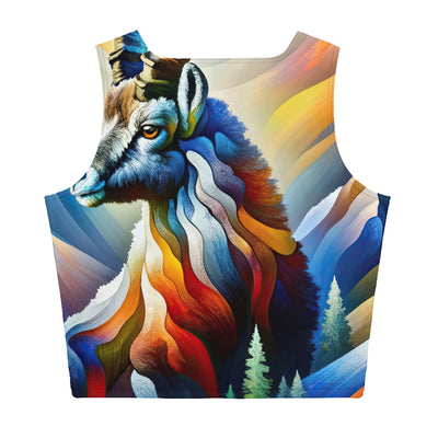 Alpiner Steinbock: Abstrakte Farbflut und lebendige Berge - Damen Crop Top (All-Over Print) berge xxx yyy zzz XL