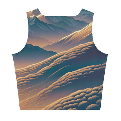 Alpen-Morgendämmerung, erste Sonnenstrahlen auf Schneegipfeln - Damen Crop Top (All-Over Print) berge xxx yyy zzz XL