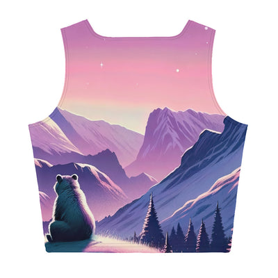 Bezaubernder Alpenabend mit Bär, lavendel-rosafarbener Himmel (AN) - Damen Crop Top (All-Over Print) xxx yyy zzz XL