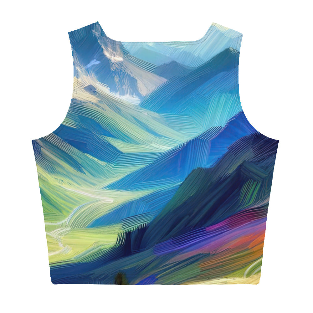 Impressionistische Alpen, lebendige Farbtupfer und Lichteffekte - Damen Crop Top (All-Over Print) berge xxx yyy zzz XL