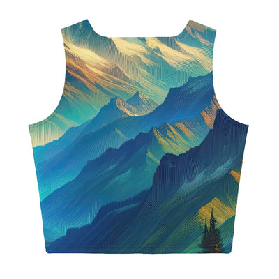 Atemberaubende alpine Komposition mit majestätischen Gipfeln und Tälern - Damen Crop Top (All-Over Print) berge xxx yyy zzz XL