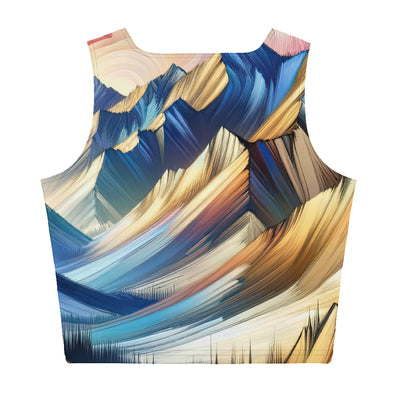 Alpen in abstrakter Expressionismus-Manier, wilde Pinselstriche - Damen Crop Top (All-Over Print) berge xxx yyy zzz XL