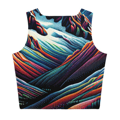 Pointillistische Darstellung der Alpen, Farbpunkte formen die Landschaft - Damen Crop Top (All-Over Print) berge xxx yyy zzz XL