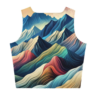 Traumhaftes Alpenpanorama mit Wolf in wechselnden Farben und Mustern (AN) - Damen Crop Top (All-Over Print) xxx yyy zzz XL