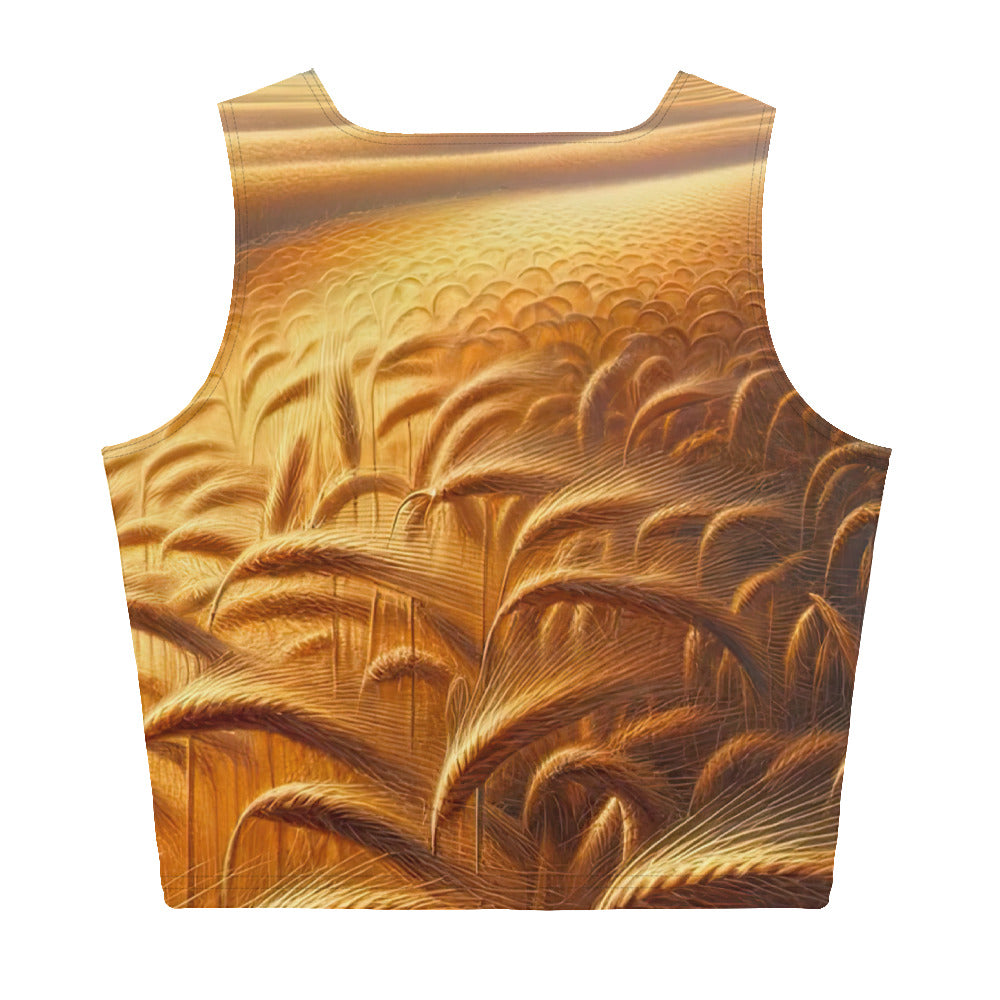 Ölgemälde eines bayerischen Weizenfeldes, endlose goldene Halme (TR) - Damen Crop Top (All-Over Print) xxx yyy zzz XL