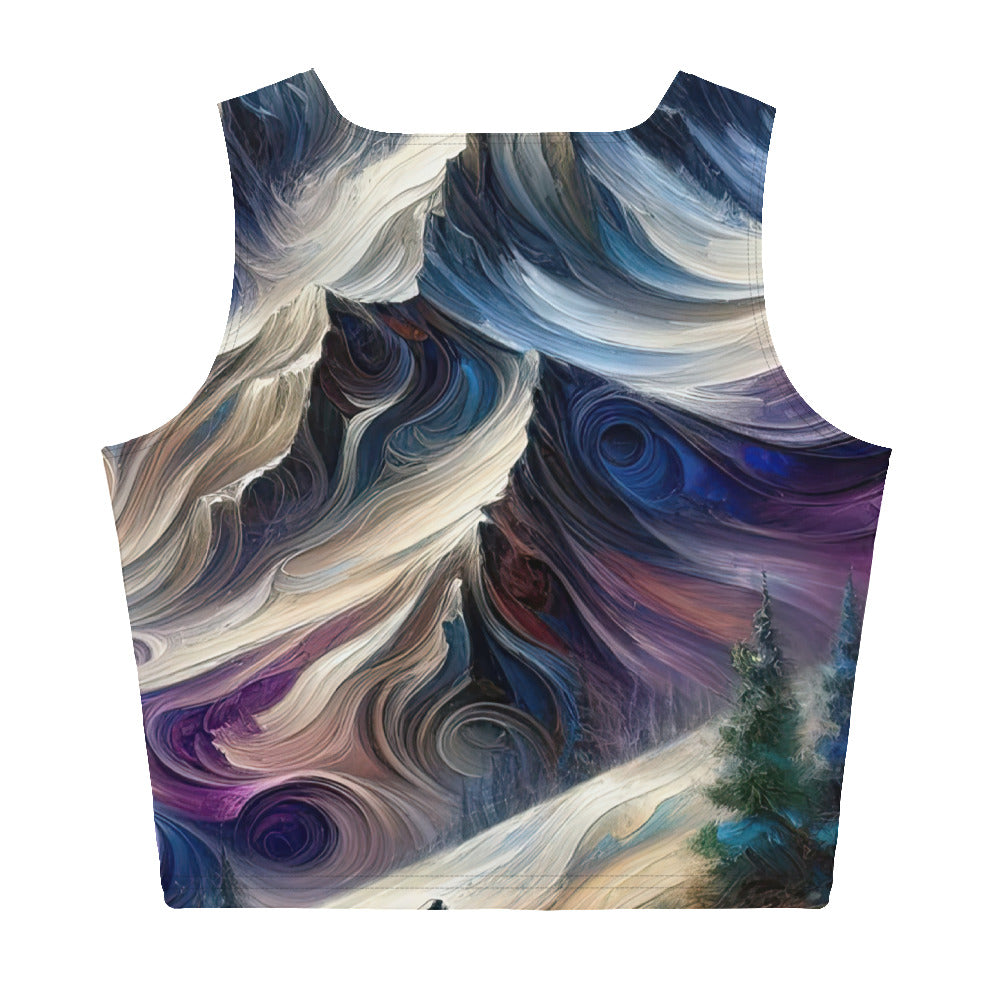 Ölgemälde der Alpen in abstraktem Expressionismus, wilde Naturdarstellung - Damen Crop Top (All-Over Print) berge xxx yyy zzz XL