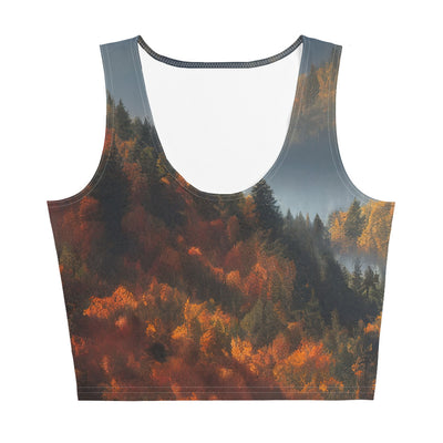 Berge, Wald und Nebel - Malerei - Damen Crop Top (All-Over Print) berge xxx