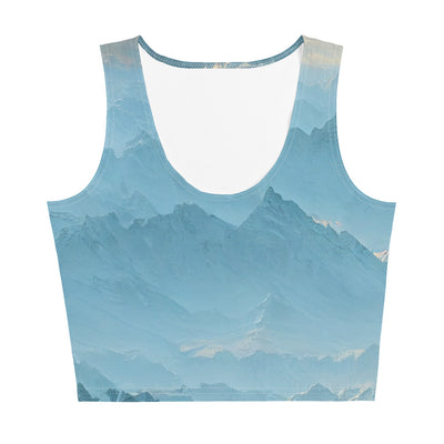 Schöne Berge mit Nebel bedeckt - Ölmalerei - Damen Crop Top (All-Over Print) berge xxx